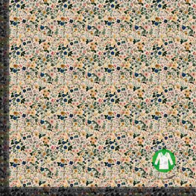 Jersey print med små forårs blomster - multi