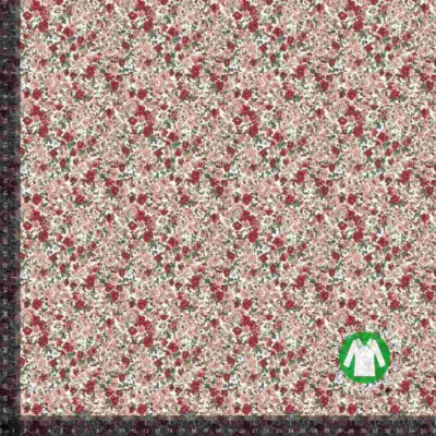 Jersey print med små forårs blomster - rose