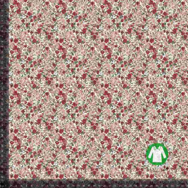 Jersey print med små forårs blomster - rose