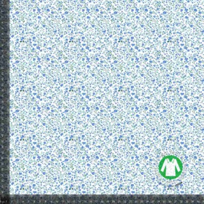 Jersey print med små forårs blomster - blå