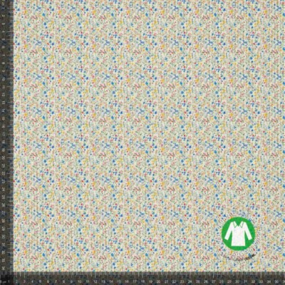 Rib jersey printti kauniilla pienillä kukkasilla - vaalea multi