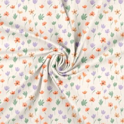 Jersey print med små forårs blomster - Billede 3