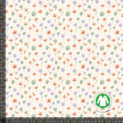 Jersey print med små forårs blomster