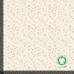 Jersey print med små minimalistiske blomster - pastel