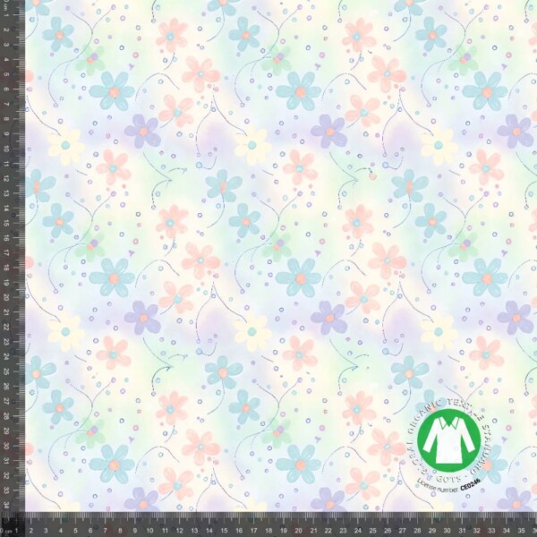 Small spring pastel flowers V1_with_rulers Jersey print med små blomster - pastel