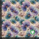 Jersey print med elegante lilla blomster