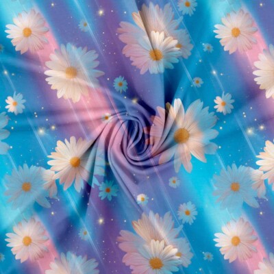 Jersey print med glimtende margueritter 2 - Billede 3