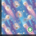 Jersey print med glimtende margueritter 2
