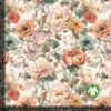 Jersey-digiprintti vintage garden -teemalla