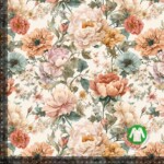 Jersey print med vintage garden tema