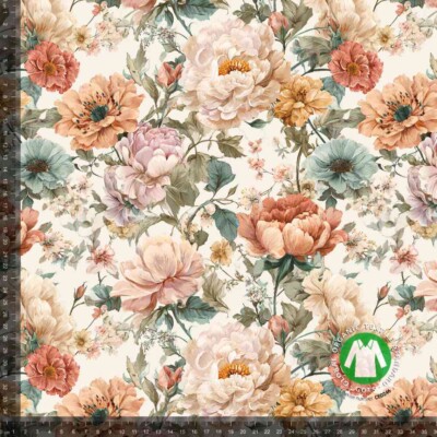 Jersey print med vintage garden tema