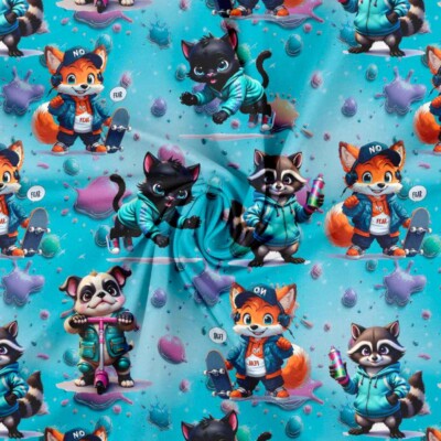 Jersey print med søde seje dyr 1 - Billede 2