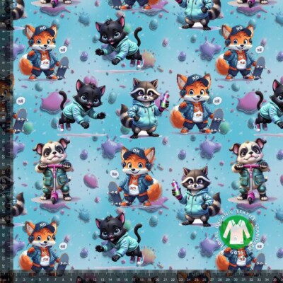 Jersey print med søde seje dyr 1