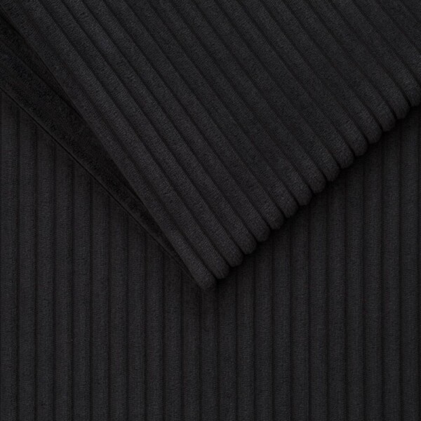 Furniture velvet grooved - black