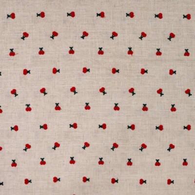 Pellava kirjonta - Kirsikka - Cherry