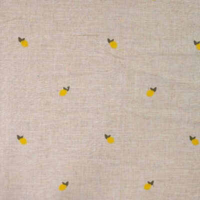 Pellava kirjontaa - Sitruunoita