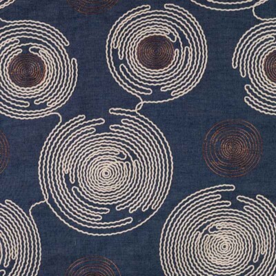 Chambray with embroidery - Circles