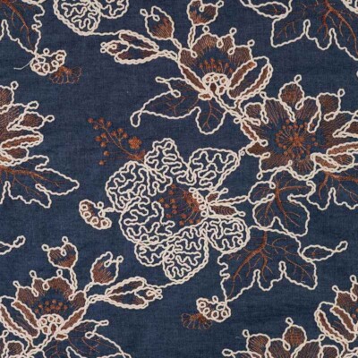 Chambray med broderi - Blomster