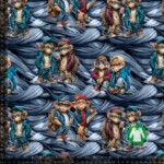 Jersey print med seje aber digitalprint jersey 220 g/m²