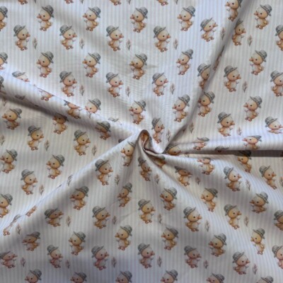 Poplin patchwork stof med små ællinger