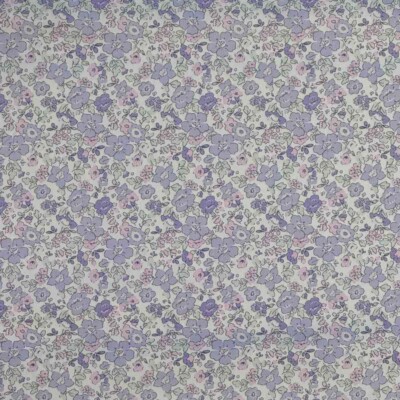 Poplin patchwork stof med flotte lilla blomster