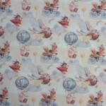 Poplin patchwork stof med søde dyr i 100% bomuld, 145 g/m²