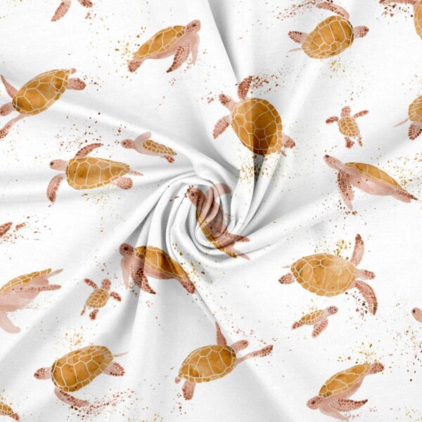 Skildpadde jersey print sand bund 220 g/m² 160 cm