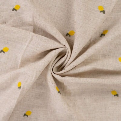 Hør med brodering - citroner