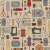 Gobelin with sewing theme jacquard woven upholstery fabric 140 cm