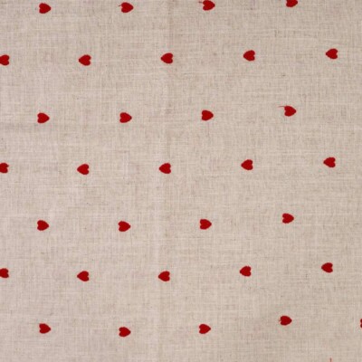 Hør med brodering - hjerter