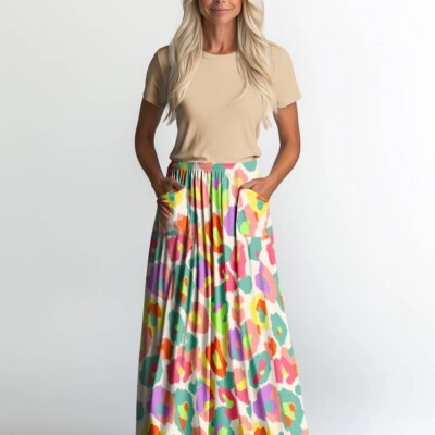 Jersey print med neon jaguar - Billede 2