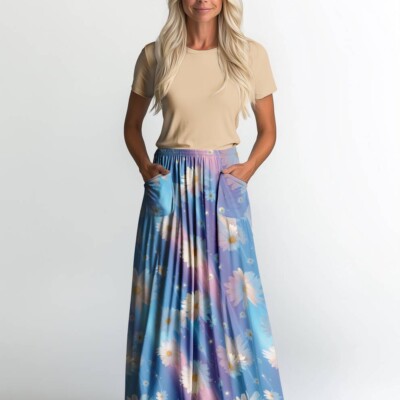 Jersey print med glimtende margueritter 2 - Billede 2