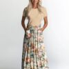 Vintage garden -kuosi puuvilla-lycra jerseyssä 220 g/m²