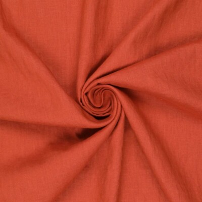 Let hør Rust Red i 100% hør, 165 g/m² og 130 cm bredde