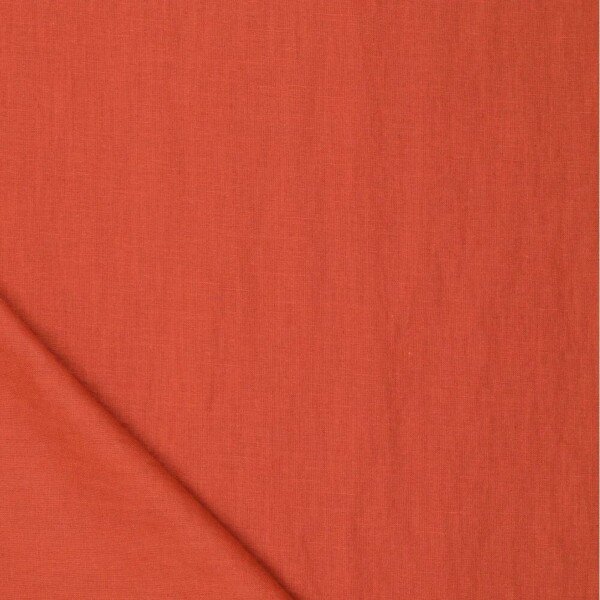 Let hør Rust Red metervare til gardiner og duge