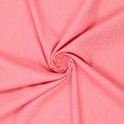 Let hør Coral Pink i 100% hør, 165 g/m² og 130 cm bredde