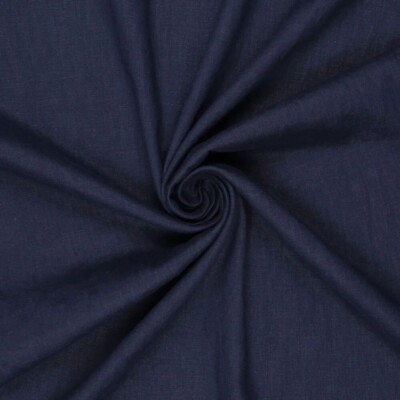 Let hør Deep Blue 100% hør 165 g/m² 130 cm