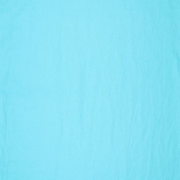 Let hør Bright Blue metervare med naturlig hørtekstur