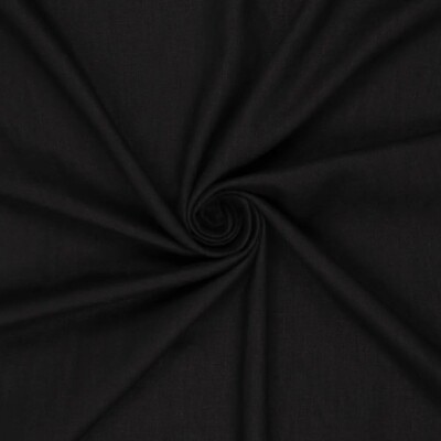 Let hør Black 100% hør 165 g/m² 130 cm sort