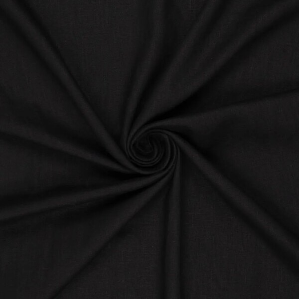 Let hør Black 100% hør 165 g/m² 130 cm sort