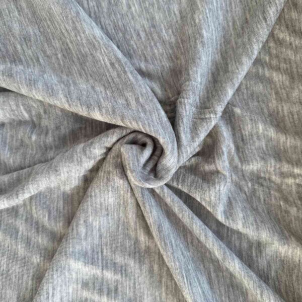 Merino wool jersey melange 2 - creased Grey melange 2 merino wool jersey in 100% merino wool 190 g/m²