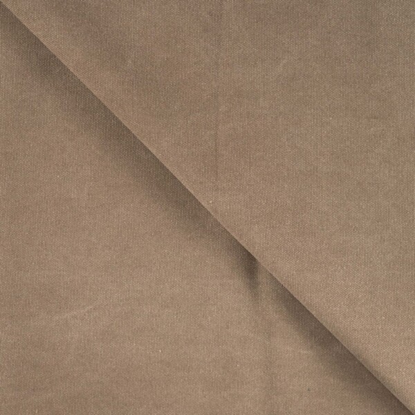 Waxed Canvas Taupe vævet struktur og mat overflade