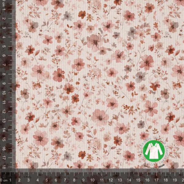 beige brown small flowers measurement big