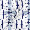 Suomi-teemainen jerseyprintti valkoisella pohjalla – 95% puuvilla 5% lycra