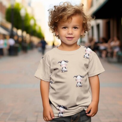 Jersey print med søde minimalistiske køer - Billede 2