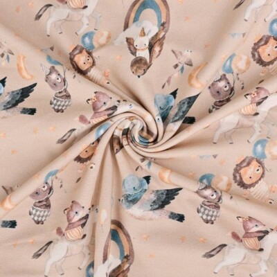 Kids jersey fabric sweet sand theme – 95% cotton 5% lycra