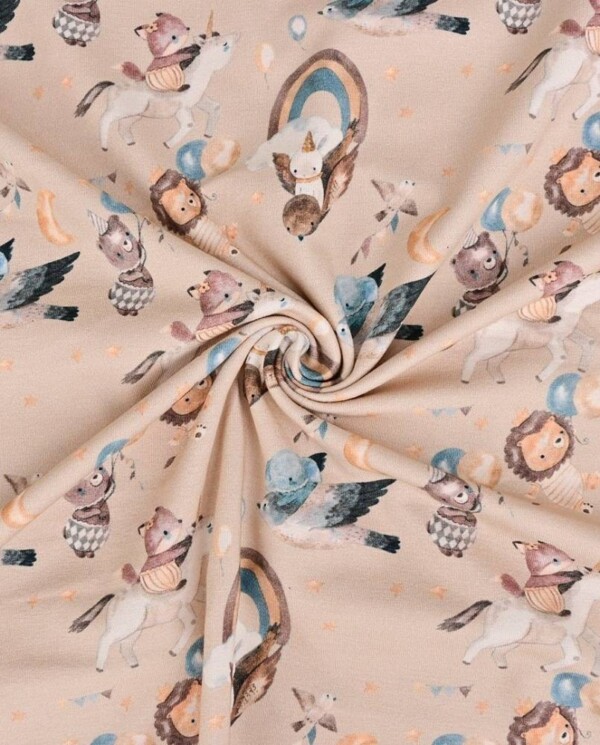 Kids jersey fabric sweet sand theme – 95% cotton 5% lycra