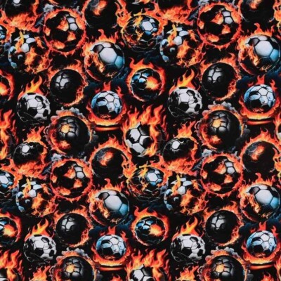 Jalkapalloaiheinen trikoprintti - musta