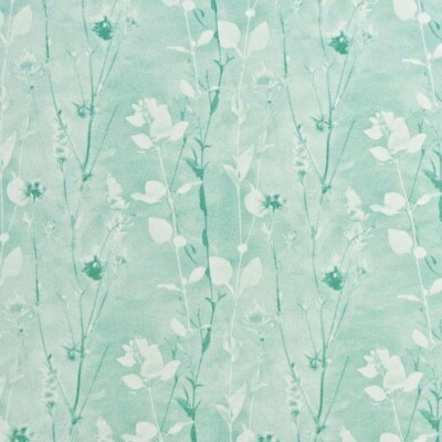 French Terry print med blomster - grøn