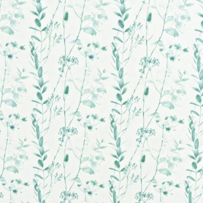 French Terry print med blomster - hvid & grøn